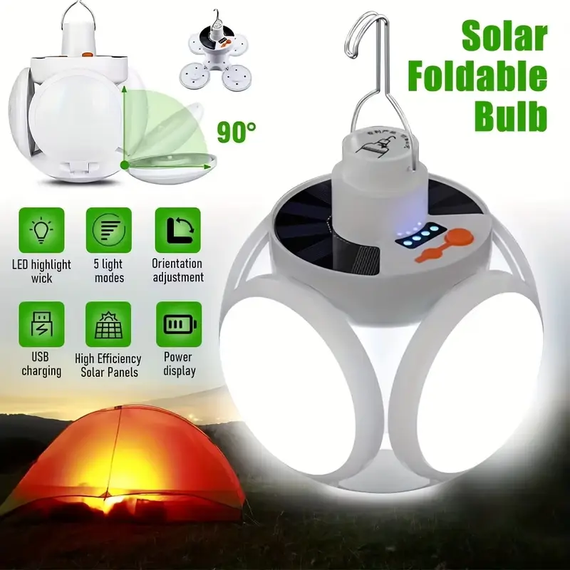 1 luz solar plegable con carga - Power Outage Light reseña y precio