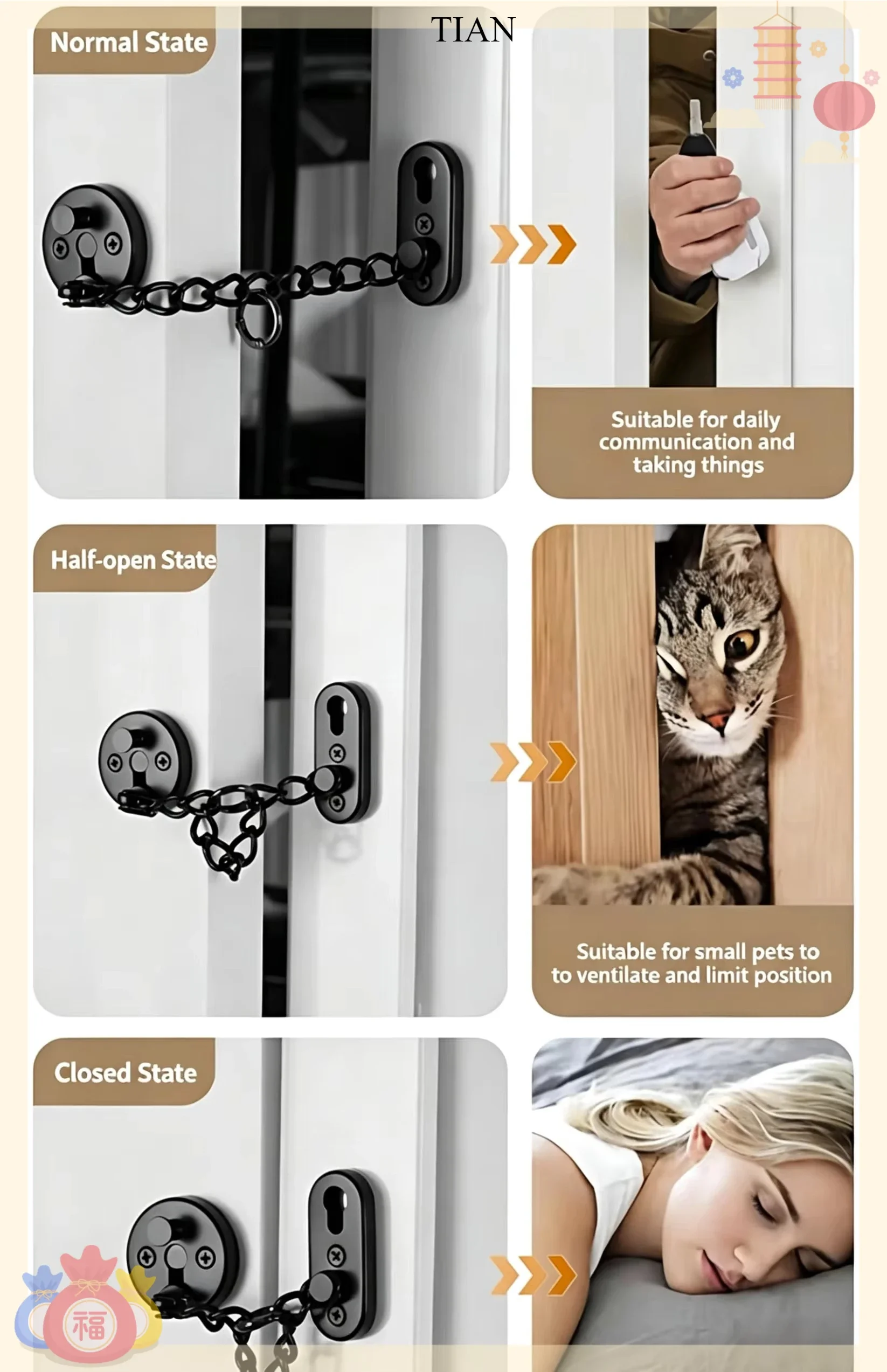 Cerradura de Seguridad para Pu - Security Chain Door reseña y precio