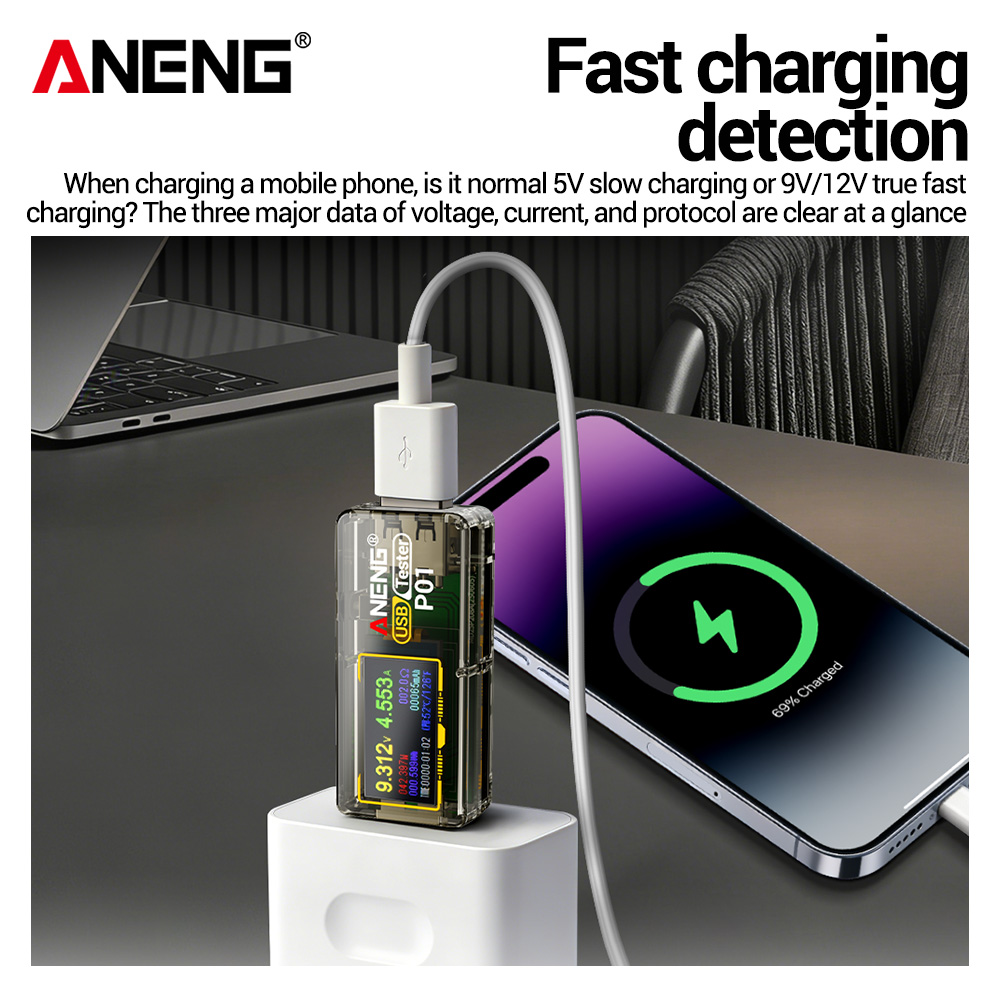 ANENG P01 Probador USB, Voltím - Co Detector Plug reseña y precio